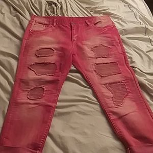 Regular pink stylish jeans